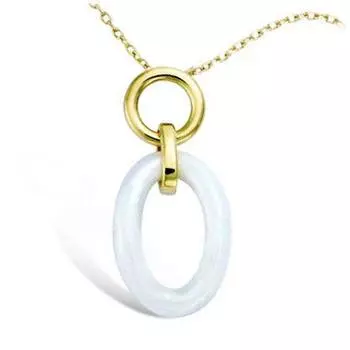 Les Trsors De Lily [L7084] - Колье с позолотой Хореография белое золото (керамика) - 37x17 мм