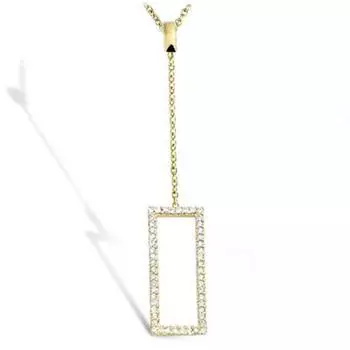 Les Trsors De Lily [L7088] - Позолоченное колье «Sissi», белое золото - 60x9 мм