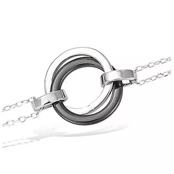 Les Trsors De Lily [L7196] - Серебряный браслет Хореография из черной керамики - 20 мм