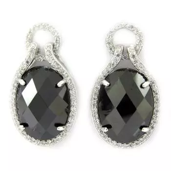 Les Trsors De Lily [L7473] - Серебряные серьги Sissi из черной керамики