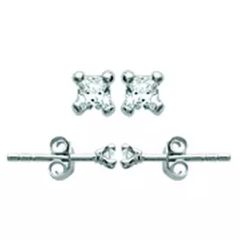 Les Trsors De Lily [L7895] - Серебряные серьги Essentiel белое серебро (родий) - 2 мм