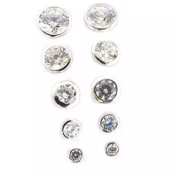 Les Trsors De Lily [M1099] — Набор из 5 пар «Unique» белого цвета (от 2 до 6 мм).