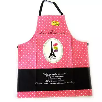 Les Trsors De Lily [M1330] - Дизайнерский фартук Macarons de Paris розовый черный - 76x68 см.