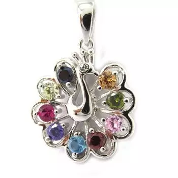 Les Trsors De Lily [M1734] - Серебряный кулон Павлин tutti frutti