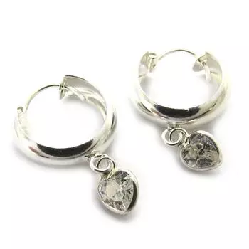 Les Trsors De Lily [M1756] - белые серебряные обручи Love (12 мм)