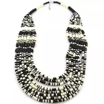 Les Trsors De Lily [M4354] - Дизайнерское колье «Килиманджаро» цвета слоновой кости — 72 см — 5 см