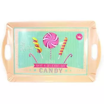 Les Trsors De Lily [M4720] - Большой бежево-зеленый поднос для конфет (50,5x31,5 см)