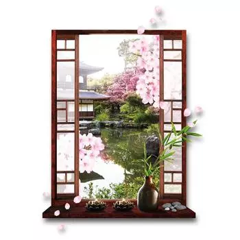 Les Trsors De Lily [M5228] - Наклейка Japanese Garden trompe l oeil (50x70 см)