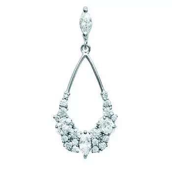 Les Trsors De Lily [M5573] - Серебряный кулон Сисси белое серебро (родированное покрытие) - 31x13 мм