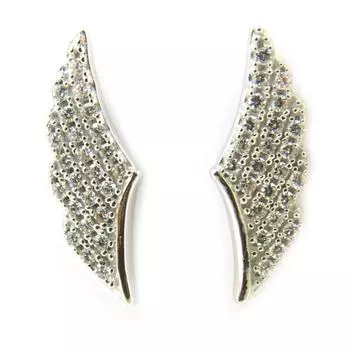 Les Trsors De Lily [M5584] - Boucles Argent Les Ailes d Ange blanc
