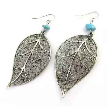 Les Trsors De Lily [M5688] - Дизайнерские серьги с серебряной бирюзой «Килиманджаро»