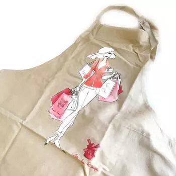 Les Trsors De Lily [M5765] - Дизайнерский фартук La Parisienne au Moulin Rouge бежево-серо-коричневый. бежевый