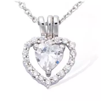 Les Trsors De Lily [M6208] - Серебряный кулон Precious Love серебристо-белый (родированное покрытие) - 15x11 мм