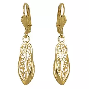 Les Trsors De Lily [M6943] - Позолоченные дормёзы Кармен (обувь) - 20x8 мм