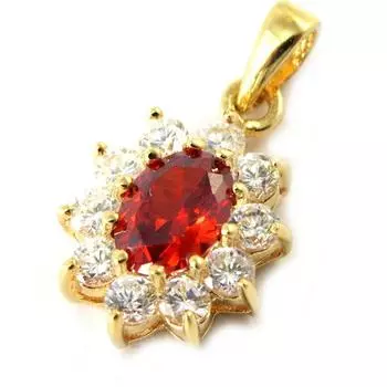 Les Trsors De Lily [M7079] - Позолоченный кулон Victorina красное белое золото - 12x10 мм