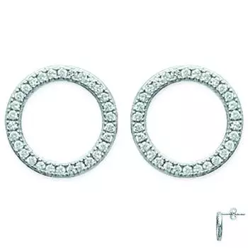 Les Trsors De Lily [M7318] - Серебряно-белые серьги Goddess (родий) - 12 мм