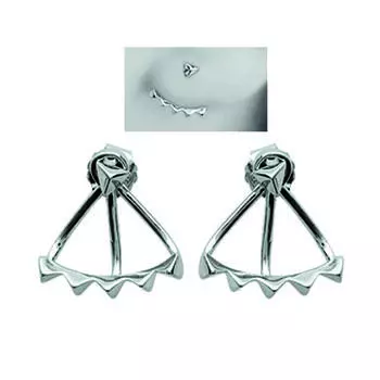 Les Trsors De Lily [M7340] - Серебряные серьги в форме лепестков Треугольники (родированное покрытие) - 15x13 мм