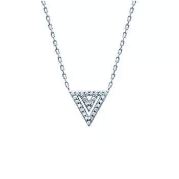 Les Trsors De Lily [M7600] - Колье Серебряное Sissi белый (треугольник) родий - 11x10 мм