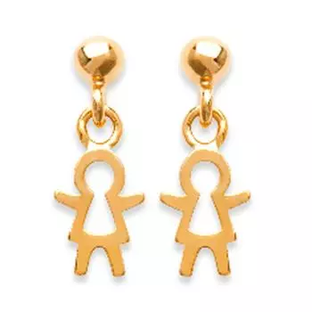 Les Trsors De Lily [M7612] - Boucles plaqu or Filles Dor - 15x6 mm