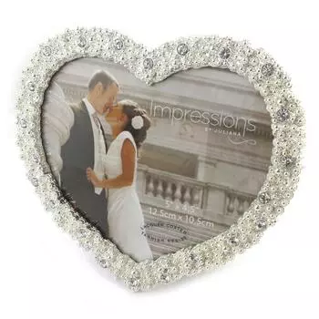 Les Trsors De Lily [M7760] - Хромированная фоторамка Romance из кристаллов (13x11 см) серебряный