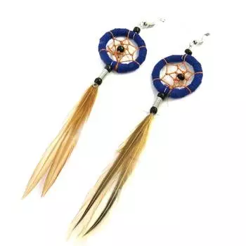 Les Trsors De Lily [M7811] - Дизайнерские серьги Шайенны синие (ловец снов)