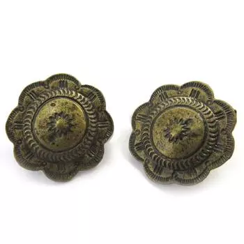 Les Trsors De Lily [M8115] - клипсы Antica из состаренного золота.