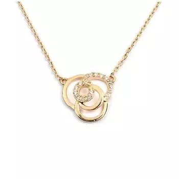 Les Trsors De Lily [M8874] - Collier Plaqu Or Rosa Romantica blanc dor - 14 mm