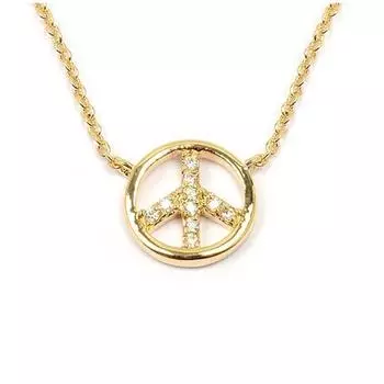 Les Trsors De Lily [M8888] - Позолоченное колье Peace из белого золота - 11 мм