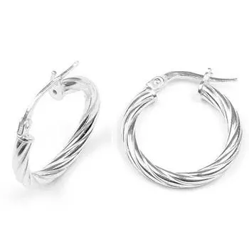 Les Trsors De Lily [M8905] - Croles Argent Torsades argent (rhodi) - 30x3 mm