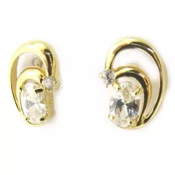 Les Trsors De Lily [M8911] - Серьги с позолотой Clin Белое золото - 12x9 мм