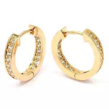 Les Trsors De Lily [M8937] - Позолоченные серьги-кольца Cristal Plnitude из белого золота - 20 мм 3 мм