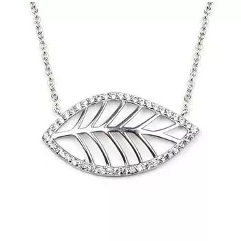 Les Trsors De Lily [M8996] - Серебряное колье Gold Leaf серебристо-белый (родий) - 28x15 мм