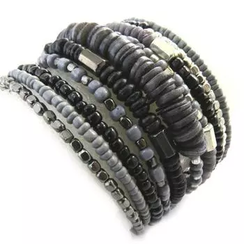 Les Trsors De Lily [M9324] - Дизайнерский браслет Katmandu серый