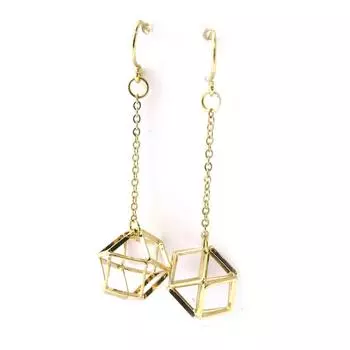 Les Trsors De Lily [M9327] - Золотые дизайнерские серьги Choreography (геометрические)