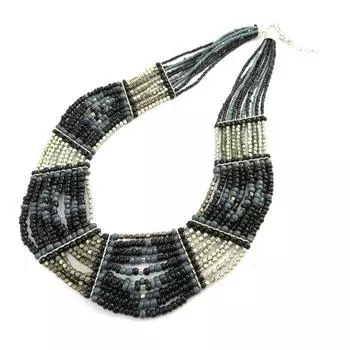 Les Trsors De Lily [M9334] - Серебристо-серое дизайнерское ожерелье «Килиманджаро»