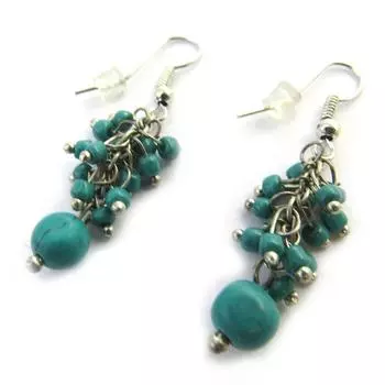 Les Trsors De Lily [M9345] - Дизайнерские серьги Mineralia бирюзового цвета.