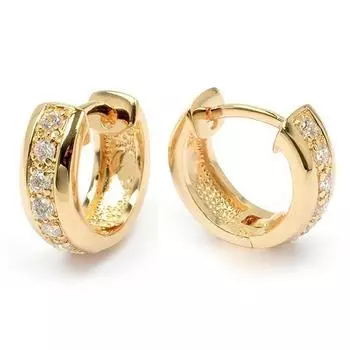 Les Trsors De Lily [M9466] - Позолоченные серьги-кольца Богиня из белого золота - 16 мм 6 мм