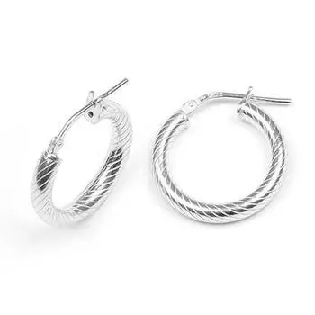 Les Trsors De Lily [M9484] - Серебряные серьги-кольца Maille Omega серебро (родированное покрытие) - 25x3 мм