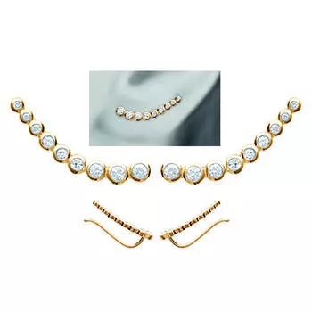 Les Trsors De Lily [M9973] - Позолоченные серьги Sissi белое золото - 20x3 мм