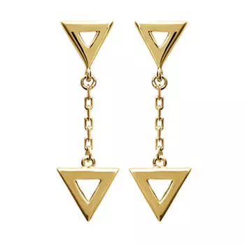 Les Trsors De Lily [N0037] - Boucles Plaqu Or Triangle dor - 37x8 mm