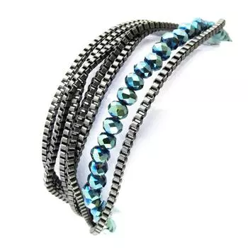 Les Trsors De Lily [N0763] - Серо-зеленый этнический браслет Килиманджаро