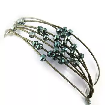 Les Trsors De Lily [N1174] - дизайнерский браслет Sissi серо-зеленый