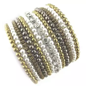 Les Trsors De Lily [N1177] - Дизайнерский браслет Katmandu из белого золота