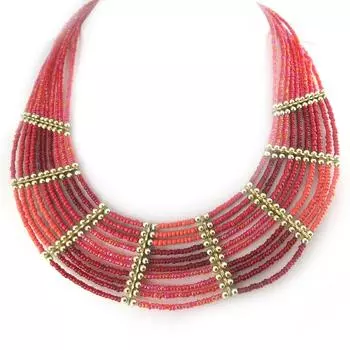 Les Trsors De Lily [N1179] - Дизайнерское колье Kilimanjaro красное золото