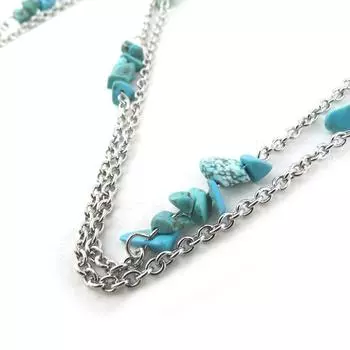 Les Trsors De Lily [N1202] - Длинное ожерелье из бирюзы Килиманджаро