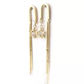 Les Trsors De Lily [N1503] - Дизайнерские серьги Stars белое золото.