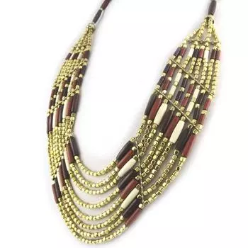 Les Trsors De Lily [N1668] - Дизайнерское колье Kilimanjaro золотисто-коричневого цвета