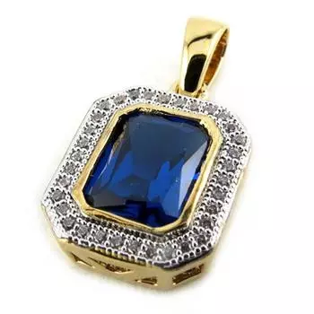 Les Trsors De Lily [N1825] - Позолоченная подвеска Sissi с золотым сапфиром