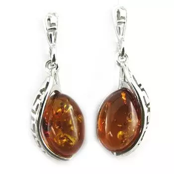Les Trsors De Lily [N1958] - Серебряные серьги Вдохновение из янтаря (с родиевым покрытием) - 30x10 мм