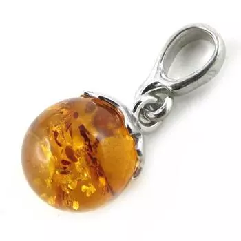 Les Trsors De Lily [N2178] - Янтарь (родий) Серебряный кулон Inspiration - 11 мм